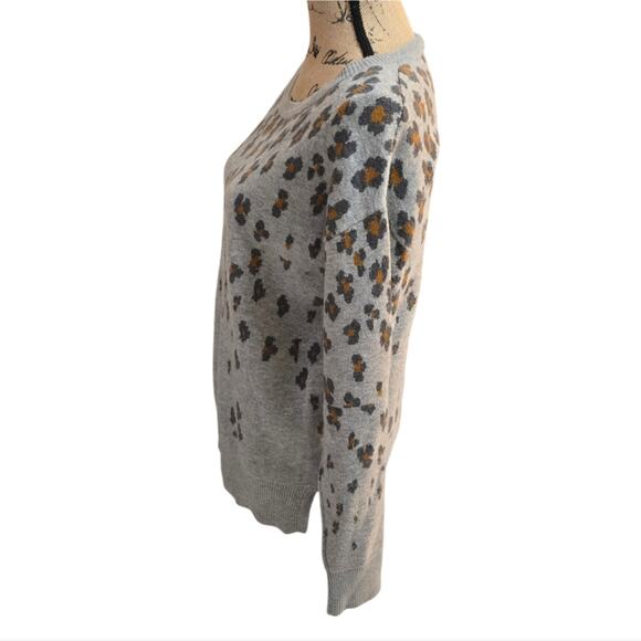 Gap leopard Print Merino Wool Blend Cozy Popover Sweater Size Medium - Picture 3 of 10
